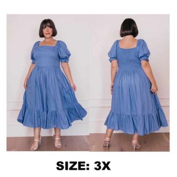 JessaKae Dresses & Skirts - JessaKae Women's Clover Midi Dress - Steel Blue. Size: 3X. NWT